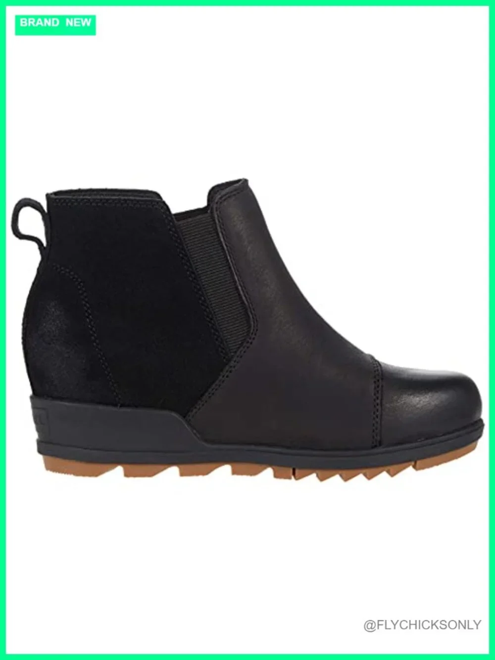 Waterproof Leather Suede Ankle Pull-On Booties Platform Wedge